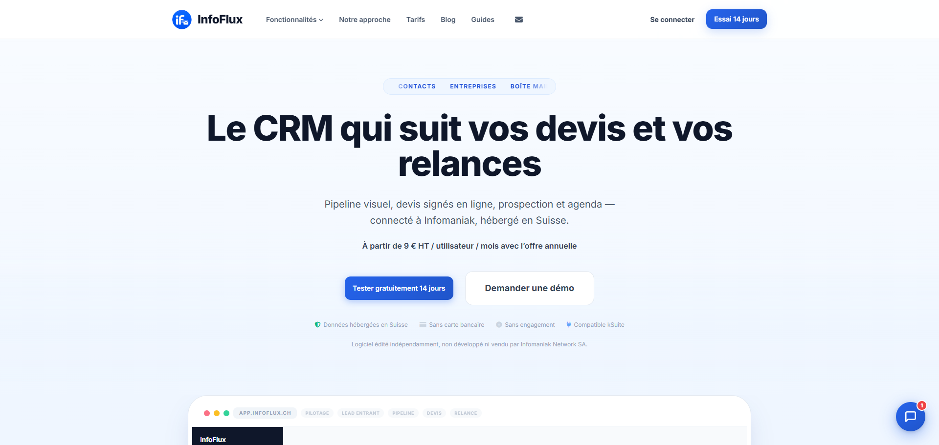 InfoFlux, CRM souverain édité par ReInvent